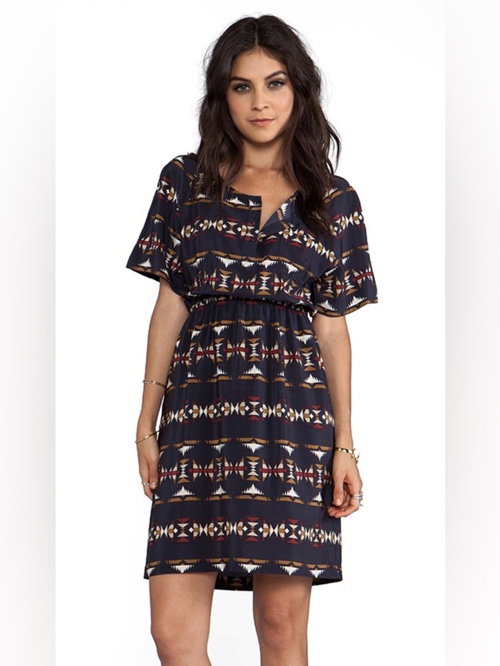 Pendleton Portland Collection Silk Dress Neutral Elevated Southwestern Cowgirl